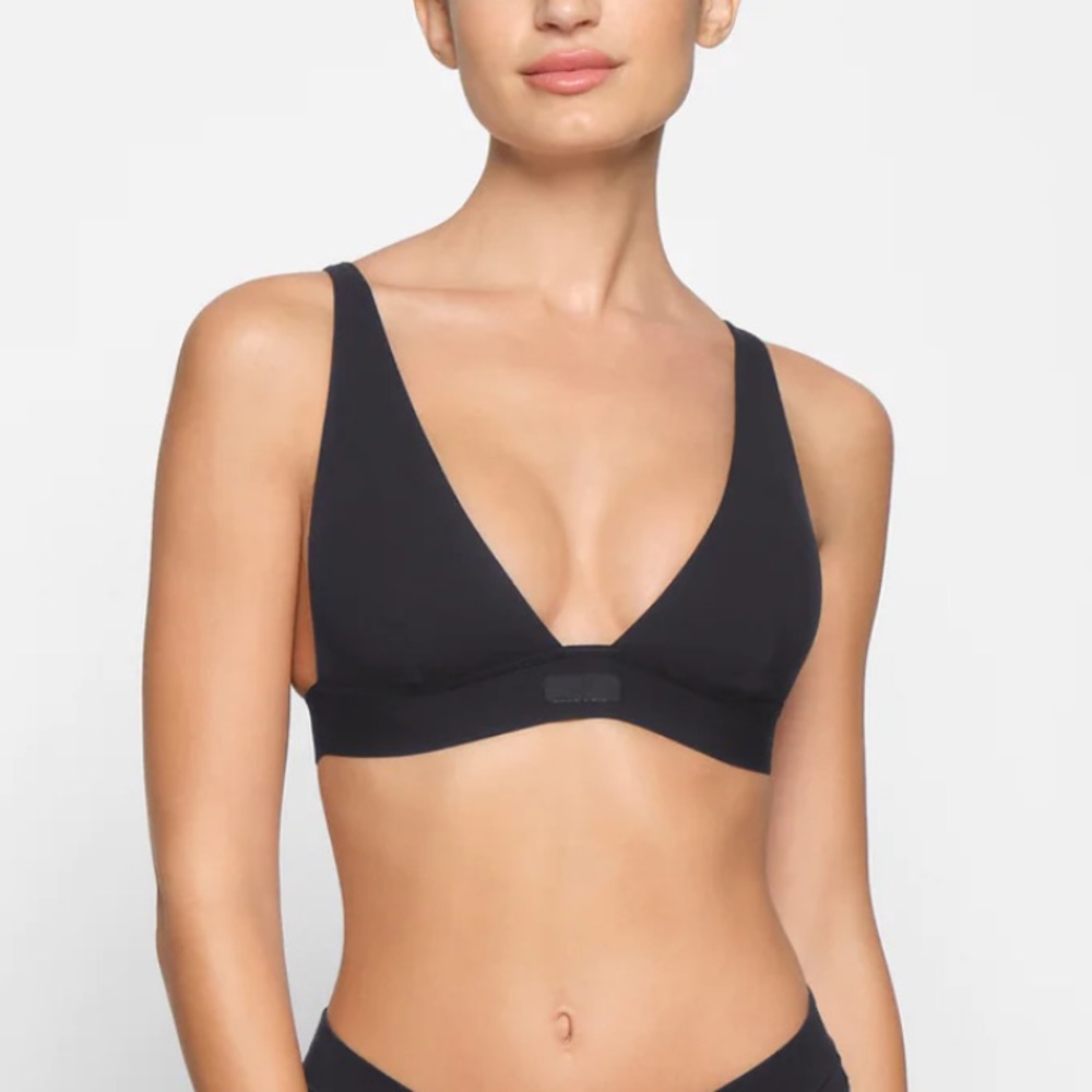 Skims Cotton Jersey Plunge Bralette